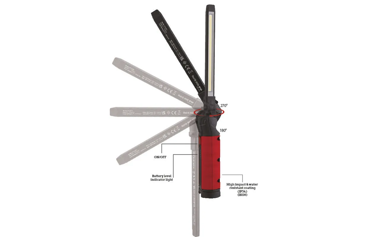 Display met 10 inspectielampen 1000 + 200 lumen WLK0018F MW Tools