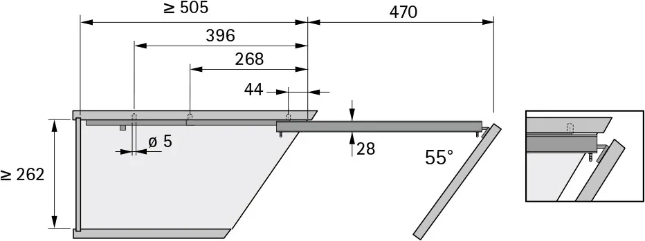 FRONTHOEKEN KAST HETTICH CE staal*silent system*volledig