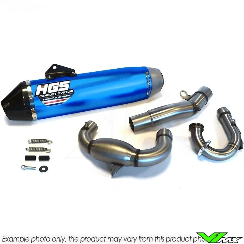 HGS UITLAAT SYSTEEM TITANIUM BLAUW CARBON  HUSQVARNA FE501 FE450 KTM 500EXC 450EXC