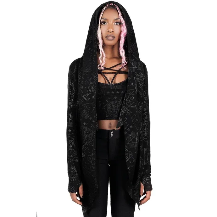 HOODIE VOOR DAMES (CARDIGAN) KILLSTAR  UNHOLY SABBATH CROP
