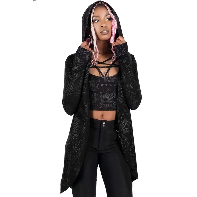 HOODIE VOOR DAMES (CARDIGAN) KILLSTAR  UNHOLY SABBATH CROP