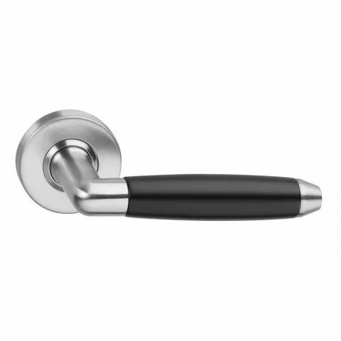 INTERSTEEL DEURKRUK COMBI OP ROZET  RING MET VEER  RVS GEBORSTELD