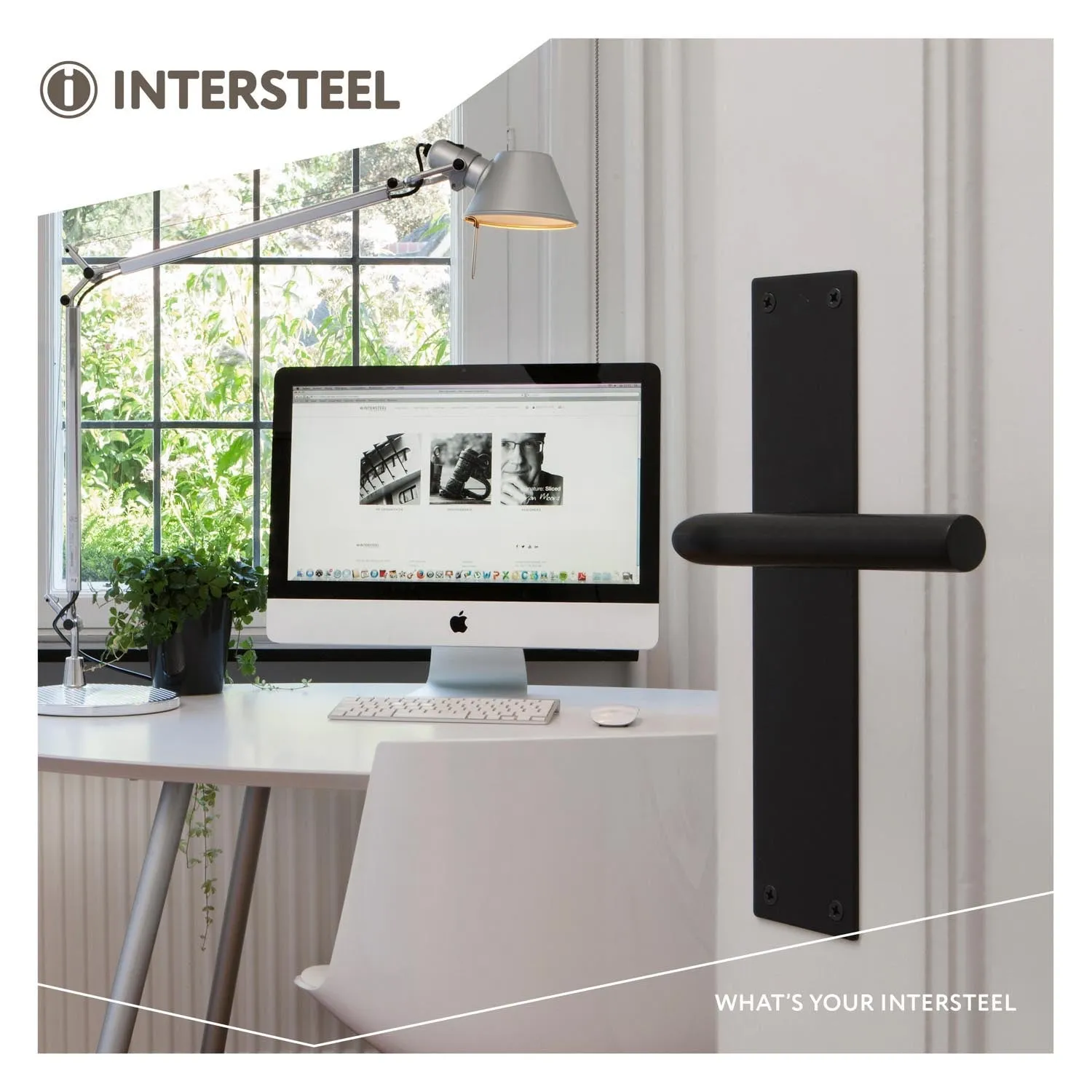 Intersteel Deurkruk Rhenen op blind schild mat zwart