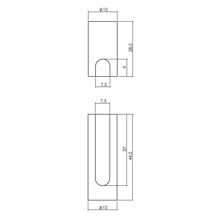 INTERSTEEL Sierhuls recht nieuw model RVS