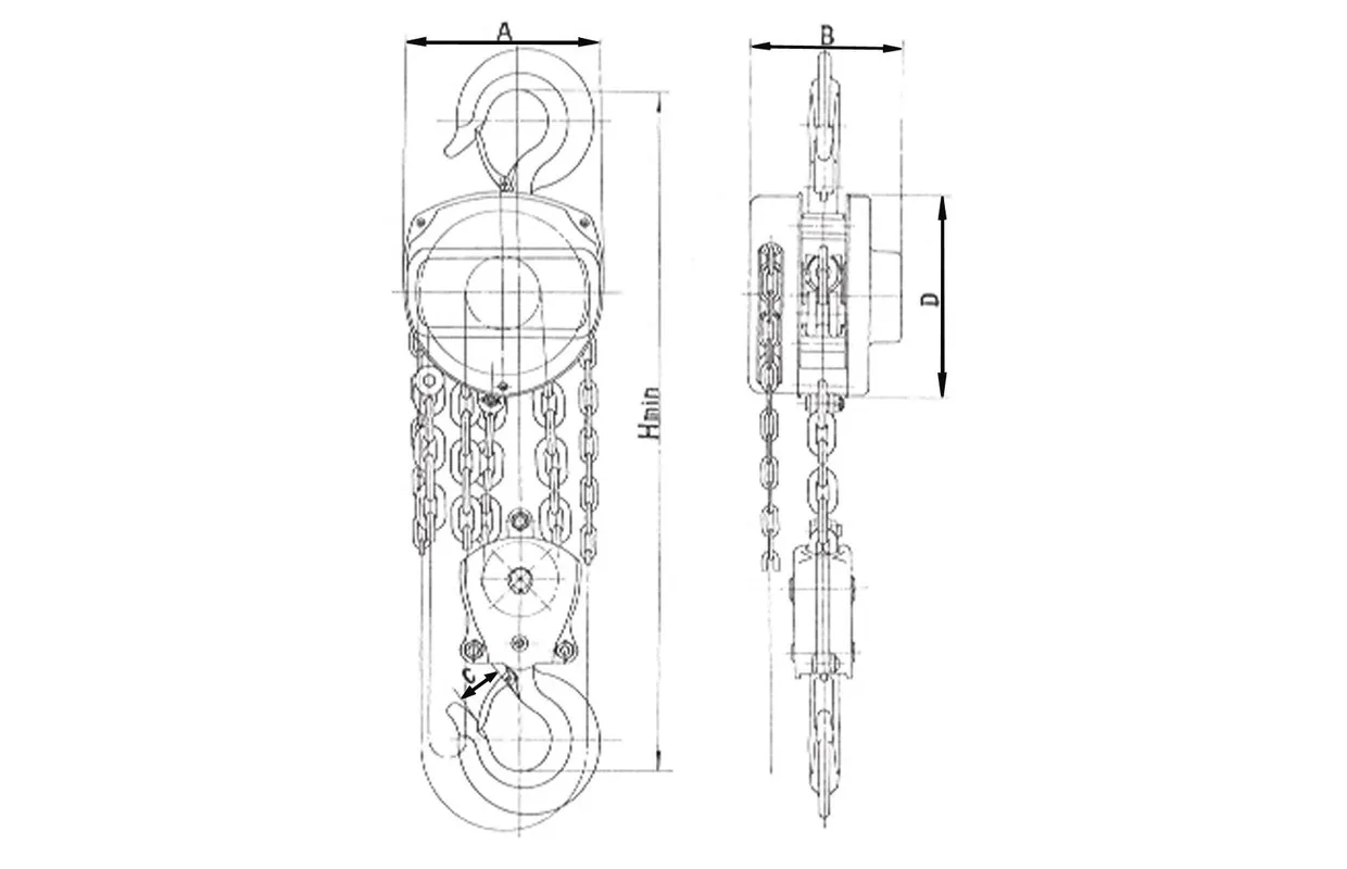 Kettingtakel handbediend 1 ton 2,5 meter MW Tools
