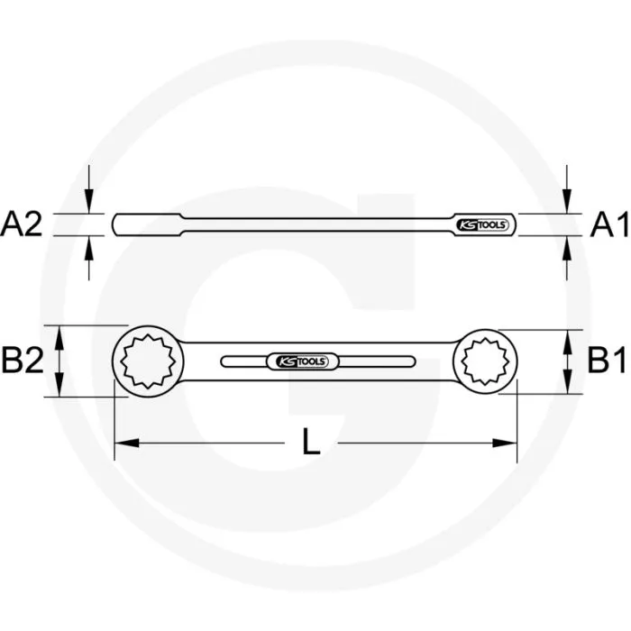 KS TOOLS BRONZE DOPPELRINGSCHLüSSEL GERADE 22X24  FLANKTRACTIONPROFIL, FUNKENFREI, KORROSIONSBESTäNDIG