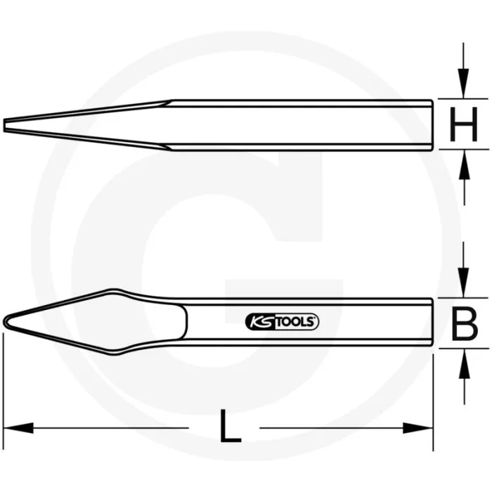 KS TOOLS BRONZEPLUS BETONMEIßEL, 380MM  VONKVRIJ, CORROSIEBESTENDIG, SLIJTVAST