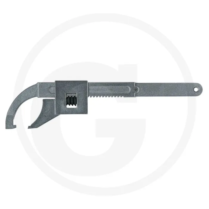 KS TOOLS HAAKSLEUTEL +GEBOGEN HAAK, STUFENLOS VERSTELLBAR, 1050 MM