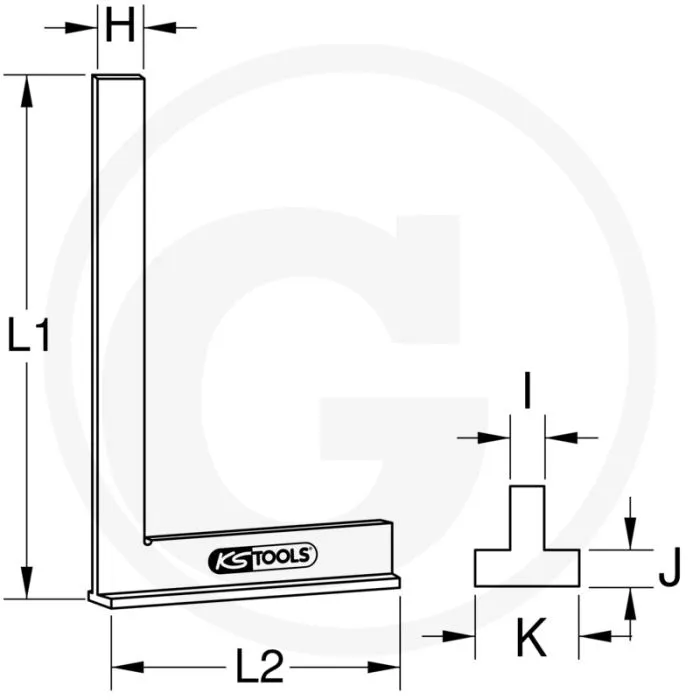 KS TOOLS WINKELHAAK 500 MM  STAAL, 500 X 280 MM