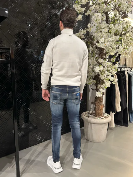 MY BRAND MY BRAND SPOTTED JEANS BLUE AND WHITE JEANS  DENIM