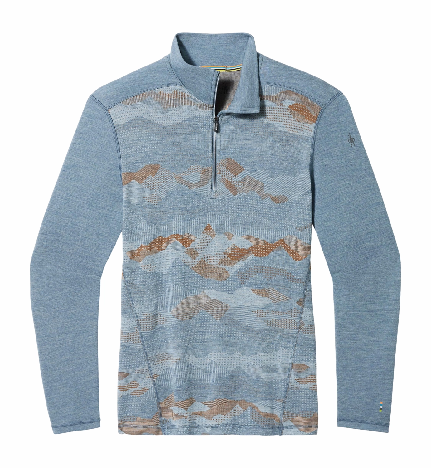 Ondershirt Smartwool Men Classic Thermal Merino Base Layer 1/4 Zip Boxed Pewter Mtn Scape