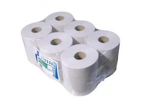 Poetspapier Euro naturel wit midirollen - 300 meter x 20cm (6 stuks)