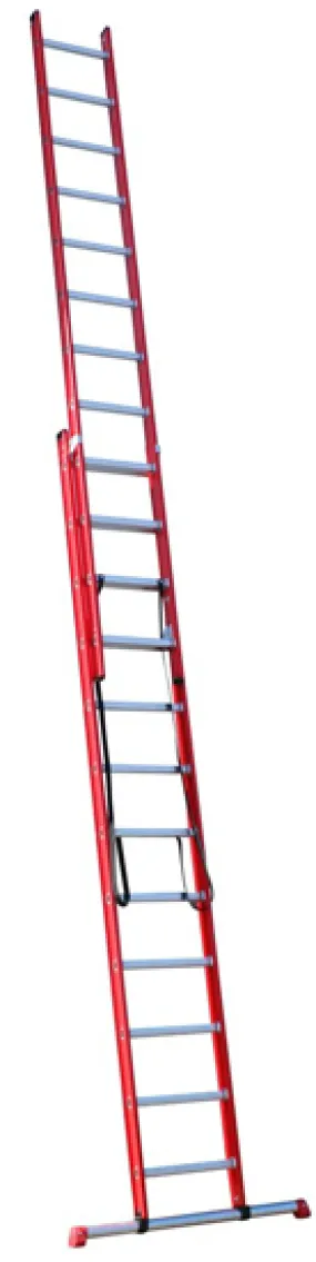 REFORMLADDER 2-DELIG ALUMINIUM 2 X 12 MET STALEN BALK 4T