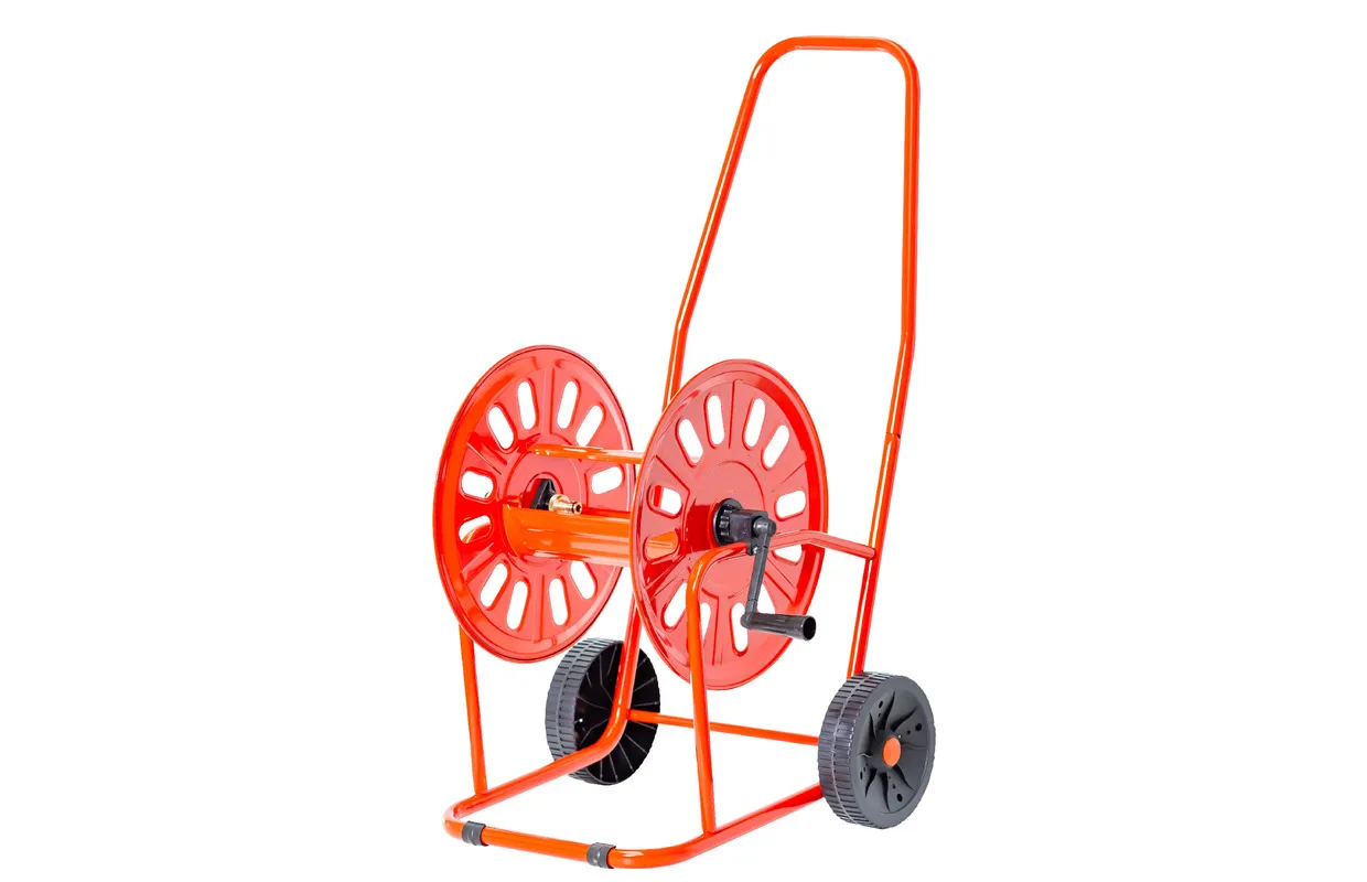 Set slangenwagen ½” staal poederlak met waterslang Tricotop 50m MW Tools