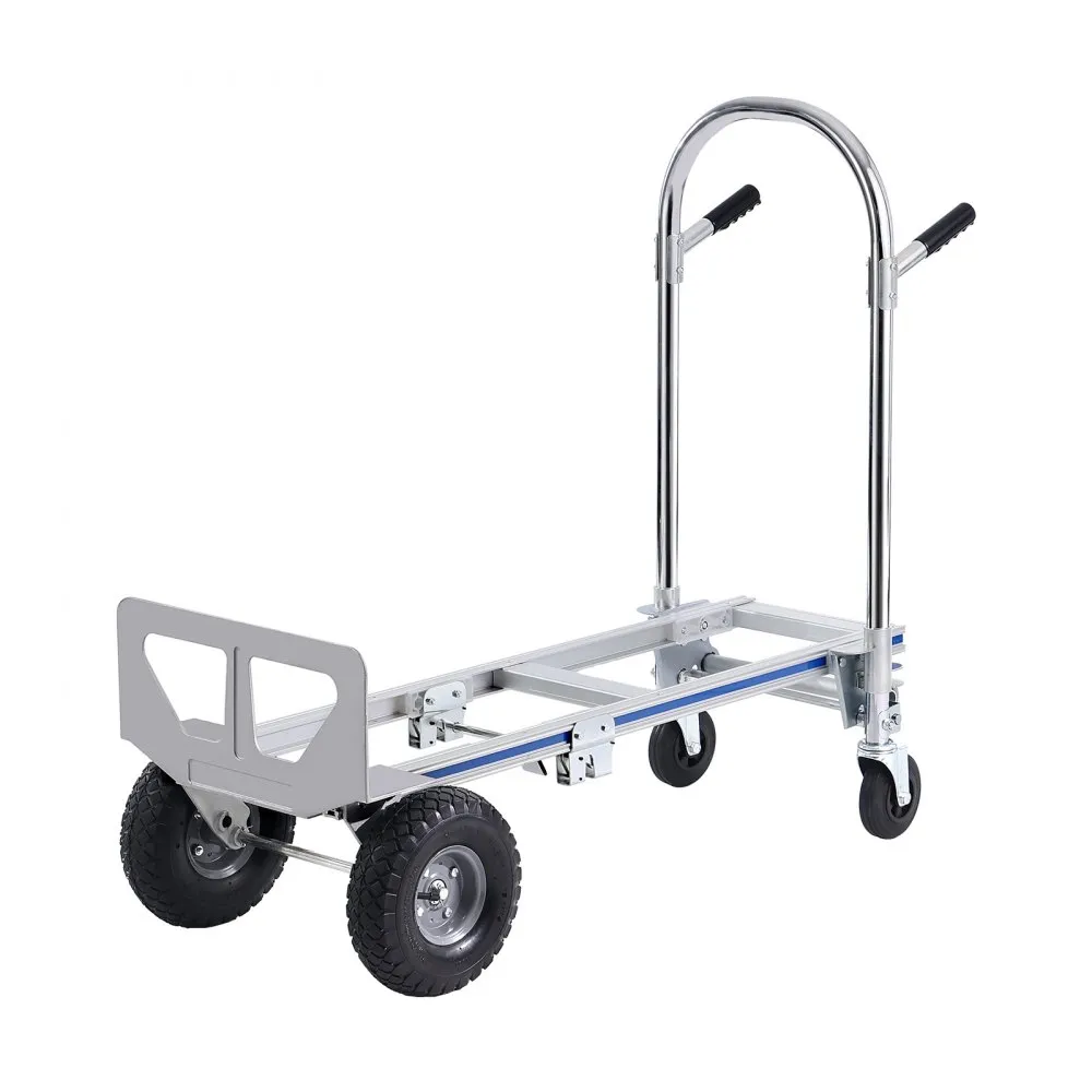 VEVOR 2IN1 STEEKWAGEN OPVOUWBAAR 249/363 KG LAADVERMOGEN TRANSPORTWAGEN ALUMINIUMLEGERING EN KOOLSTOFSTAAL STEEKWAGEN ⇋ PLATFO