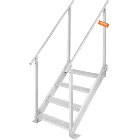 VEVOR 4-traps zwemtrap met twee leuningen bootladder 800x1850x1750mm aluminium zwembadladder trapladder 250kg draagvermogen 55x1