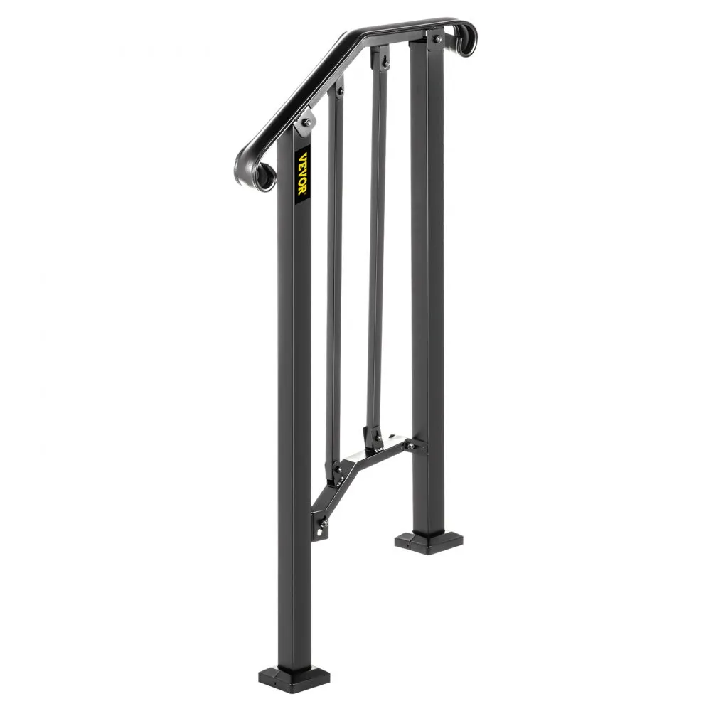 VEVOR BALUSTRADE TRAP SMEEDIJZEREN LEUNING 12 TREDEN TRAP LEUNING 17,3 CM SMEEDIJZEREN RAIL AFSTAND TUSSEN PALEN 30 CM OUTDOOR 