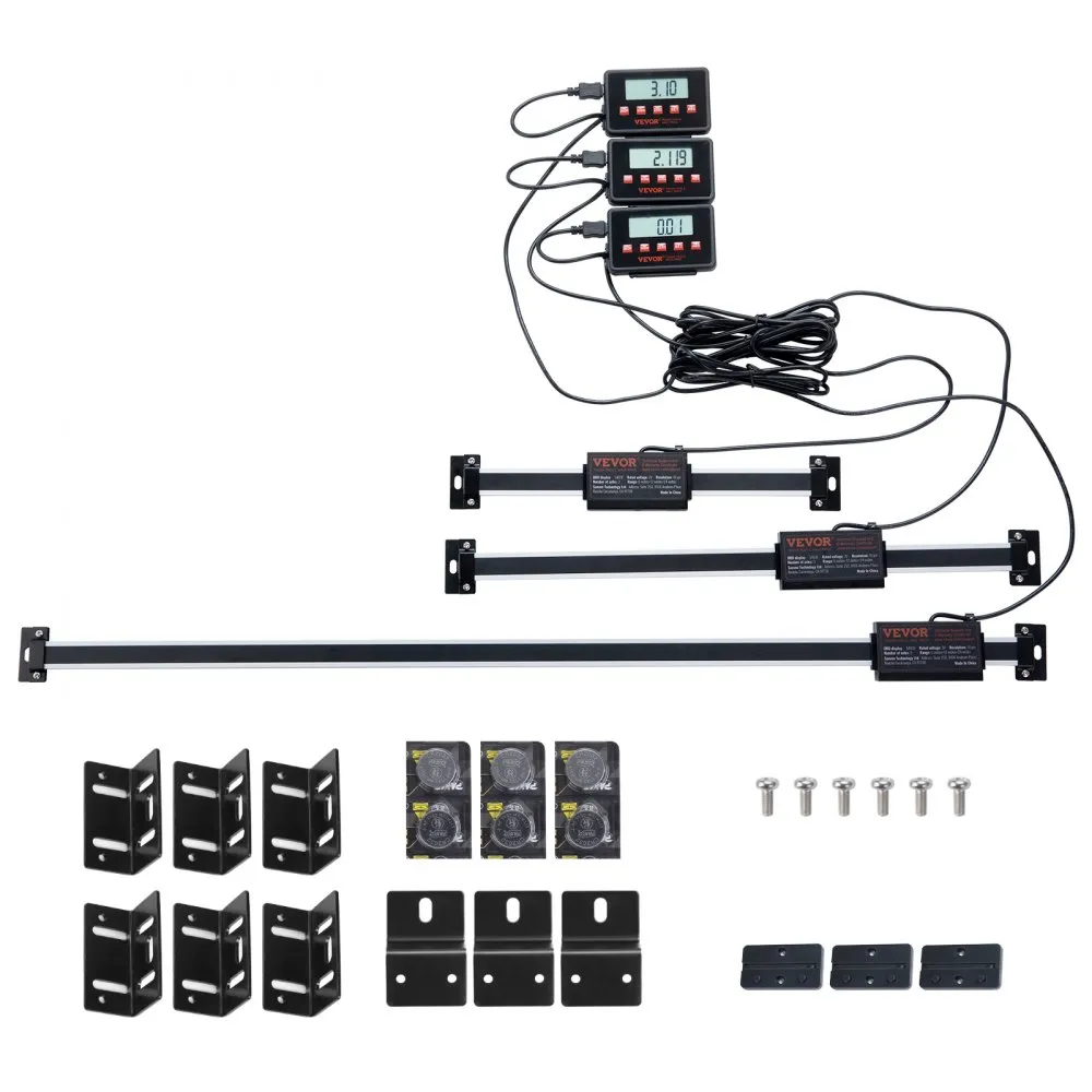 VEVOR DIGITAAL DISPLAY, 152,4, 304,8, 609,6 MM, 3ASSIGE LINEAIRE SCHAAL DRODISPLAYKIT MET LVORMIGE STEUNEN ZVORMIGE STEUNEN 