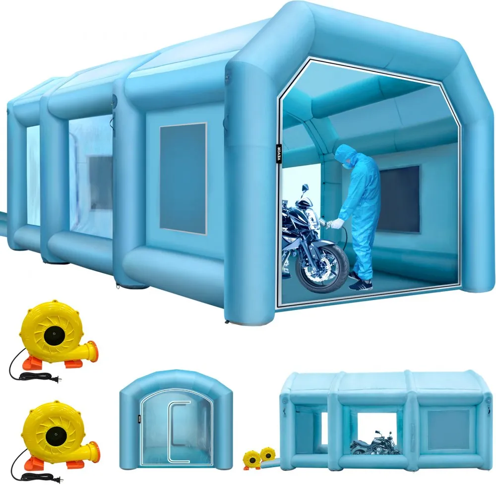 VEVOR opblaasbare spuitcabine 9 x 6 x 4 m spuitcabine, krachtige blower opblaasbare spuitcabine met luchtfiltersysteem, autolakc