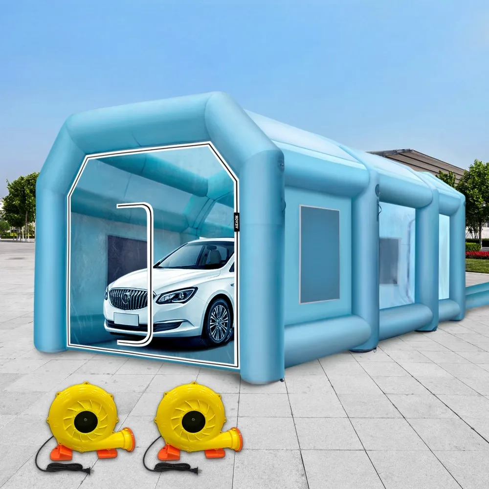 VEVOR opblaasbare spuitcabine 9 x 6 x 4 m spuitcabine, krachtige blower opblaasbare spuitcabine met luchtfiltersysteem, autolakc