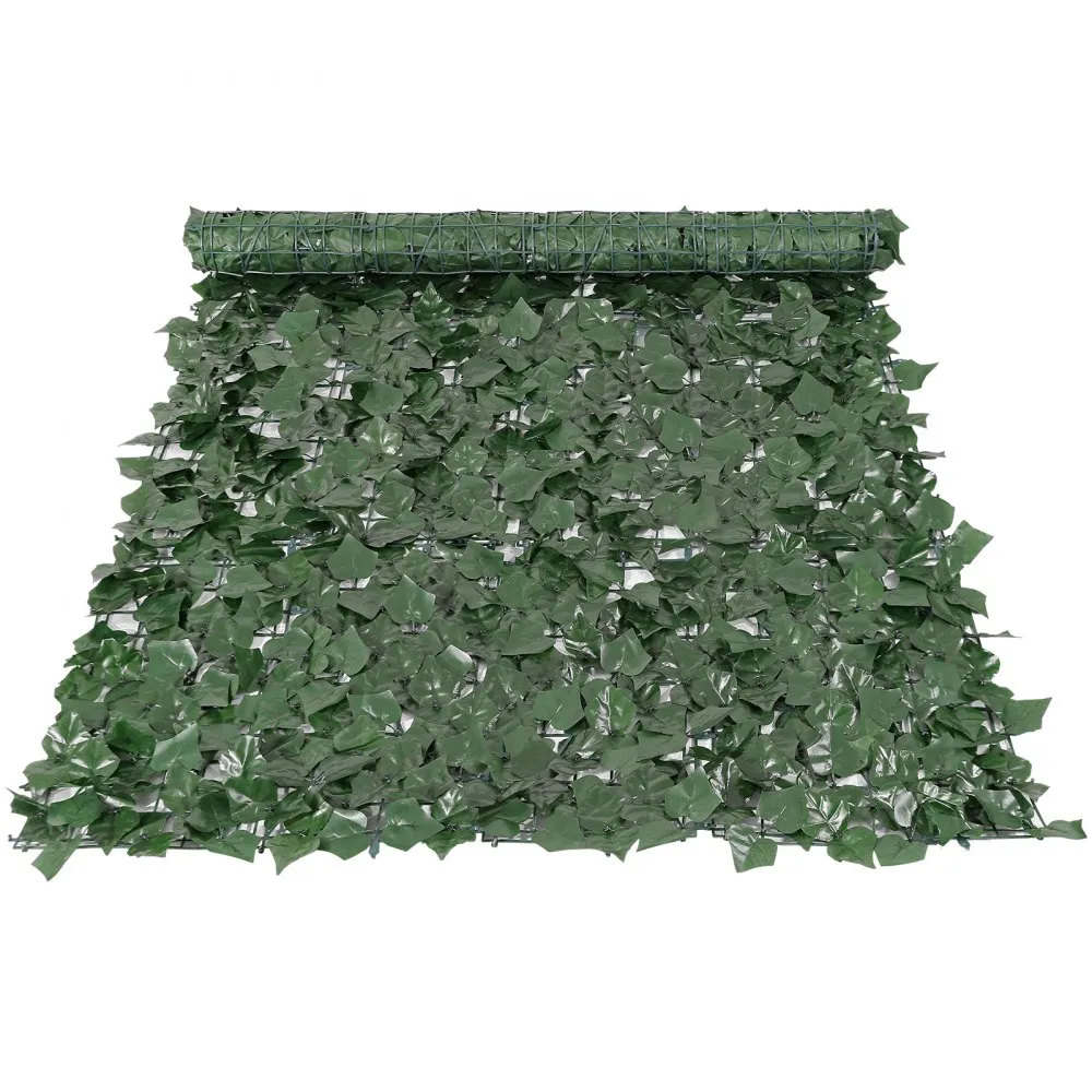 VEVOR privacyhek klimop, 99x249cm, kunstgroen scherm, groene klimopomheining met versterkte verbinding, kunsthagen met wijnblade