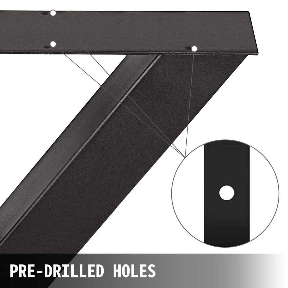 VEVOR TAFELPOOT TAFELPOTEN 23.6”X28.3” 2PC TABLE LEG XSTYLE BLACK STEEL DINING ROOM BENCH LEGS SOFA CABINET