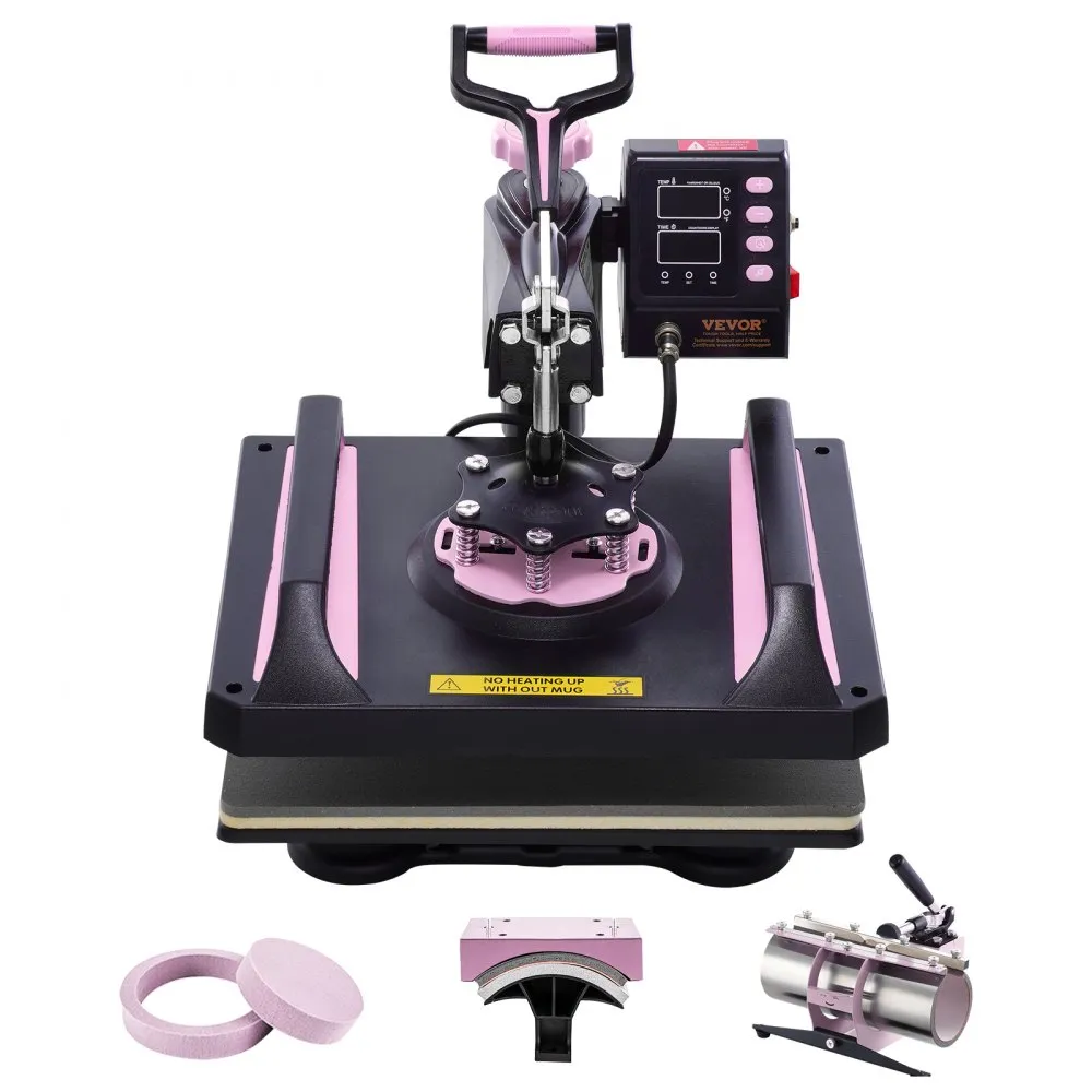 VEVOR WARMTEPERS TRANSFERPERS 29X38CM 5 IN 1 TUMBLER PRESS TSHIRTS ROZE