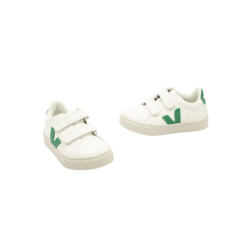 VéJA SNEAKERS VELCRO WIT/GROEN (MAAT 2335)